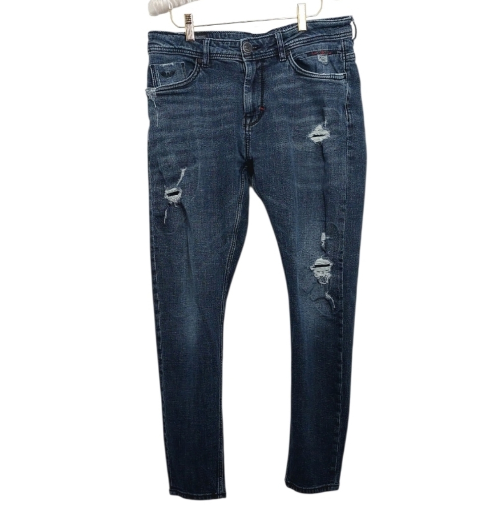 Rookies Men's Size 36 Jeans Demin Blue Distressed Flawed